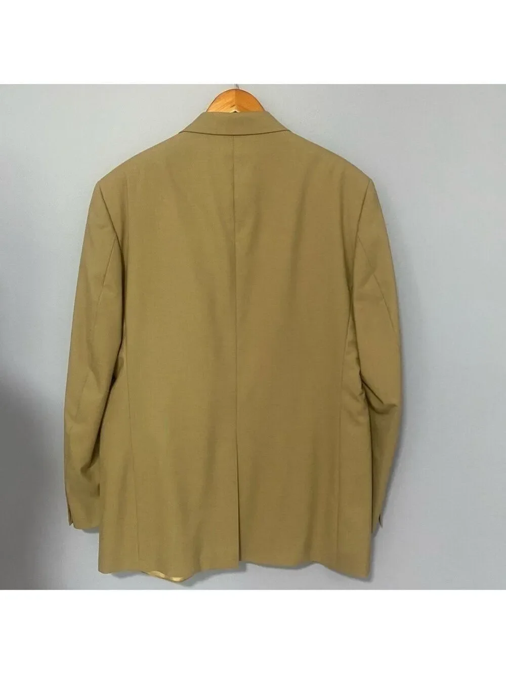 Nautica Mens Beige Wool Lightweight Sport Coat Blazer 44L Classic Fit